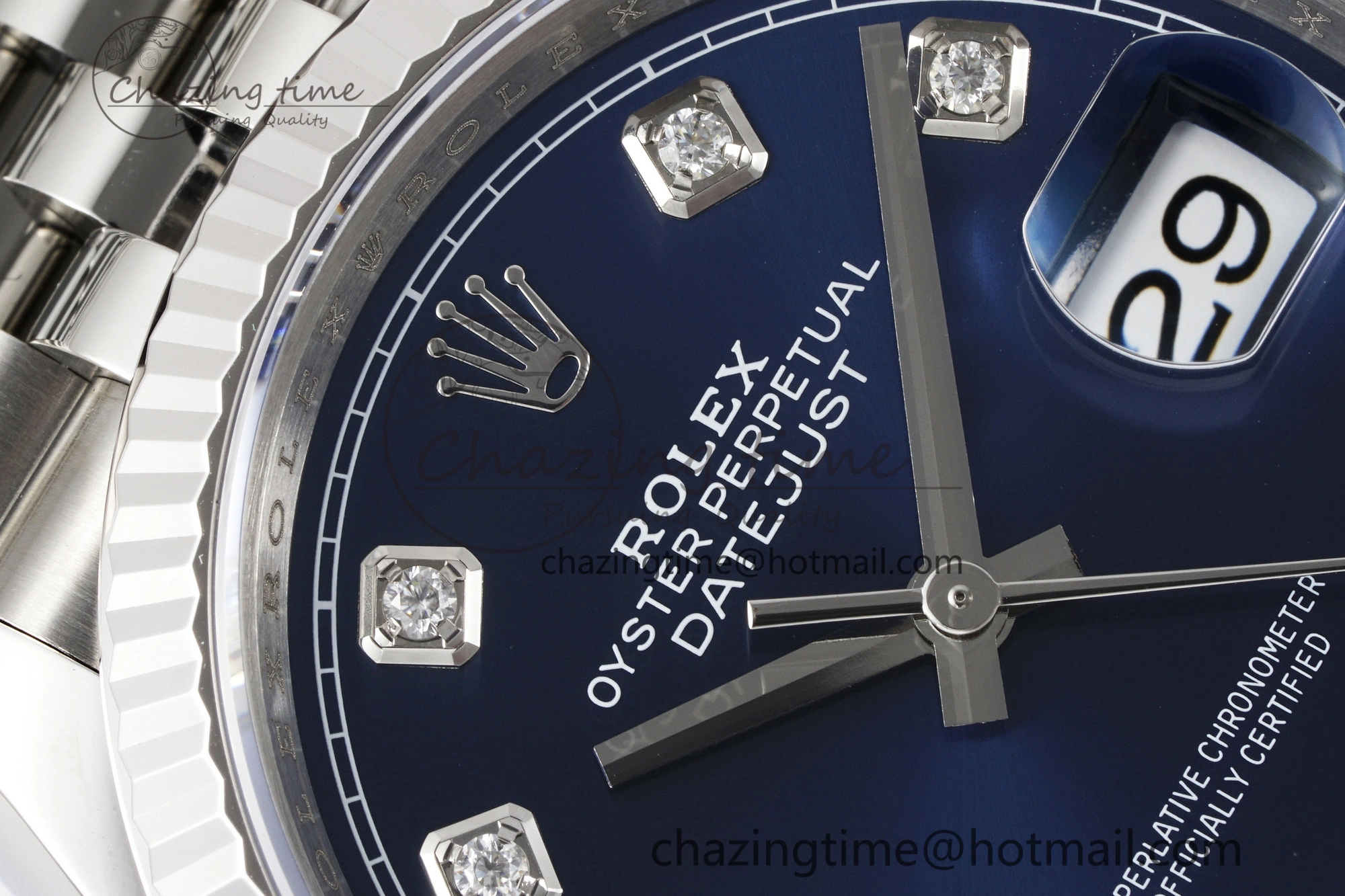 SmoothTexture DateJust 36 SS 116234 VSF 1:1 Best Edition 904L Steel Blue Diamonds Dial on Jubilee Bracelet VS 10156