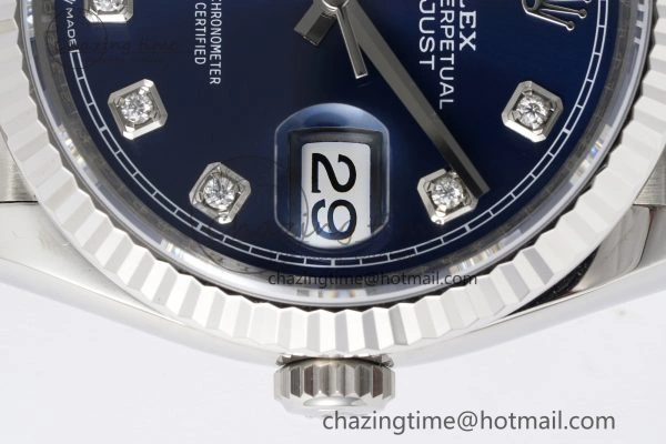 SmoothTexture DateJust 36 SS 116234 VSF 1:1 Best Edition 904L Steel Blue Diamonds Dial on Jubilee Bracelet VS 10156
