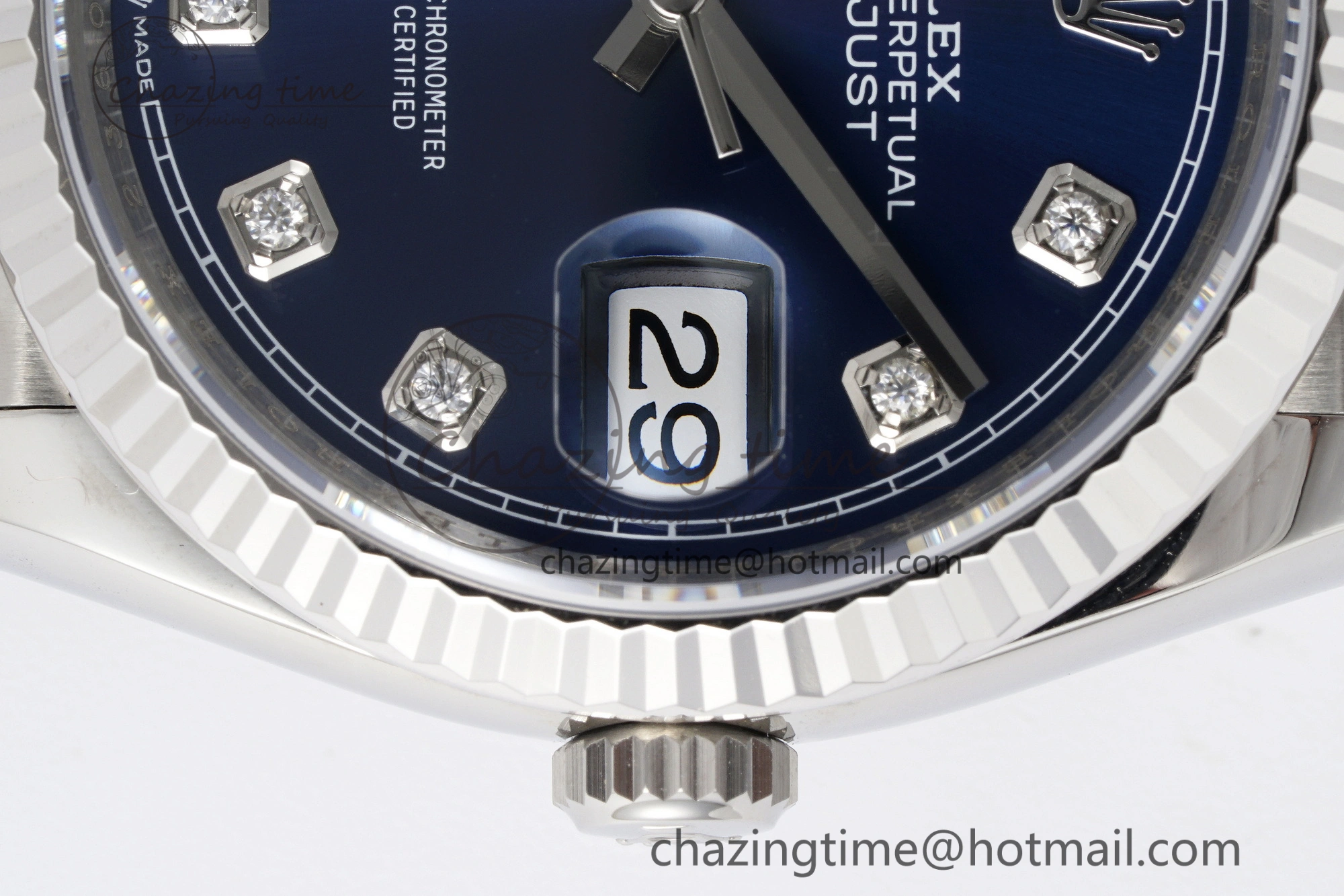 SmoothTexture DateJust 36 SS 116234 VSF 1:1 Best Edition 904L Steel Blue Diamonds Dial on Jubilee Bracelet VS 10156
