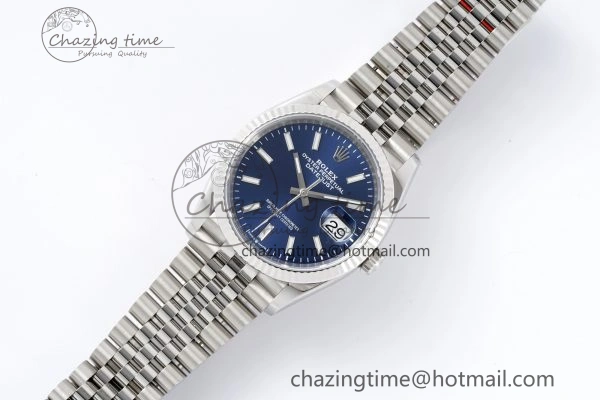 QuickDry DateJust 36 SS 116234 VSF 1:1 Best Edition 904L Steel Blue Stick Dial on Jubilee Bracelet VS 2091