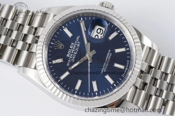 QuickDry DateJust 36 SS 116234 VSF 1:1 Best Edition 904L Steel Blue Stick Dial on Jubilee Bracelet VS 2091