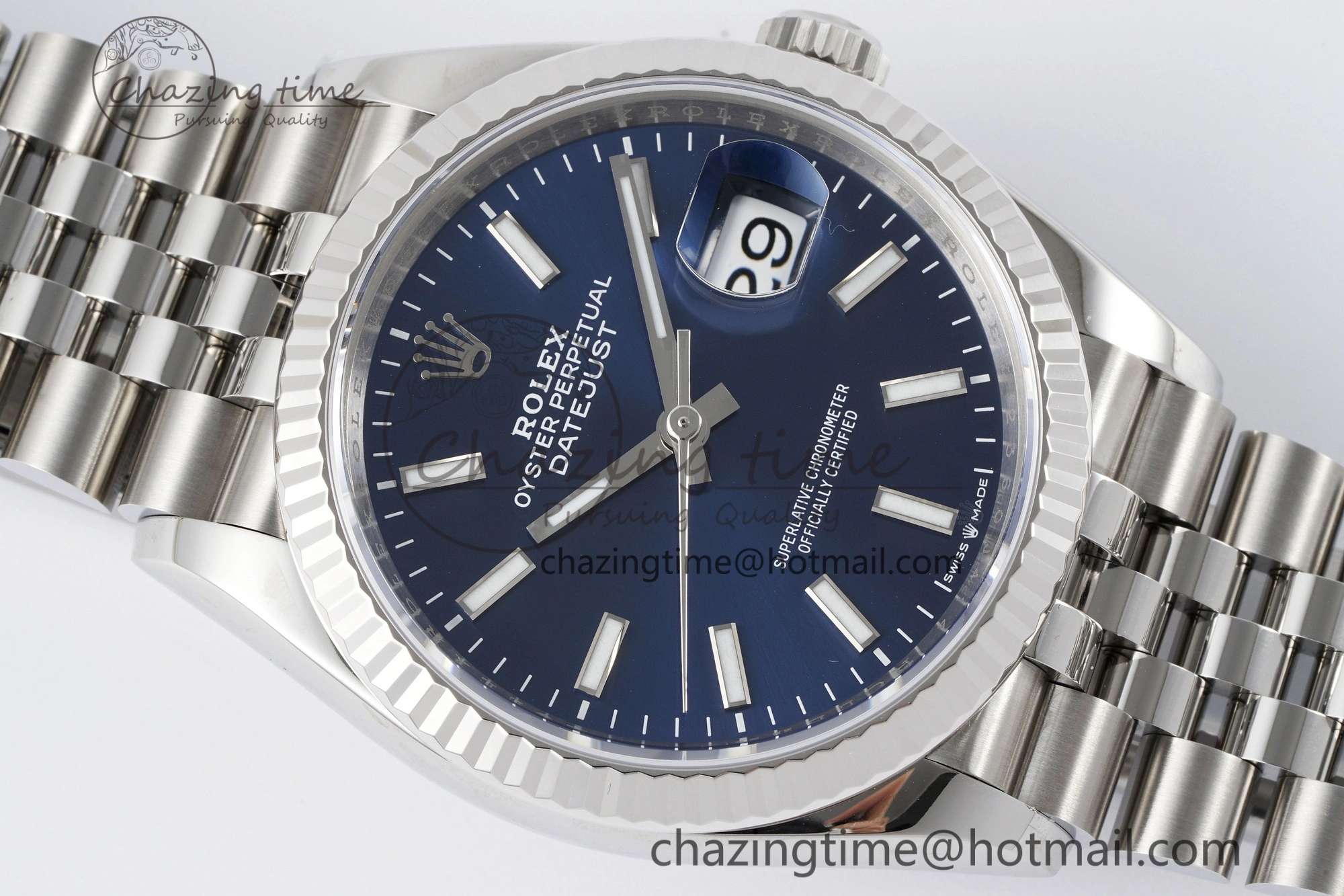 QuickDry DateJust 36 SS 116234 VSF 1:1 Best Edition 904L Steel Blue Stick Dial on Jubilee Bracelet VS 2091