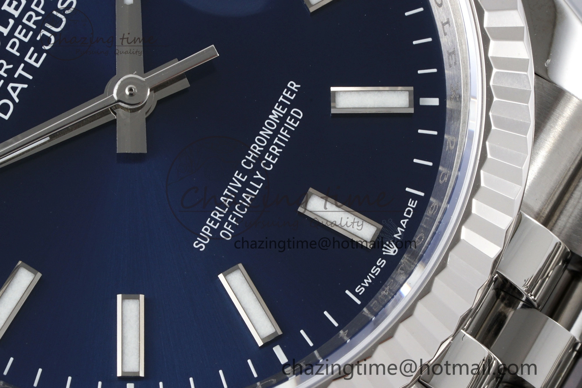 QuickDry DateJust 36 SS 116234 VSF 1:1 Best Edition 904L Steel Blue Stick Dial on Jubilee Bracelet VS 2091