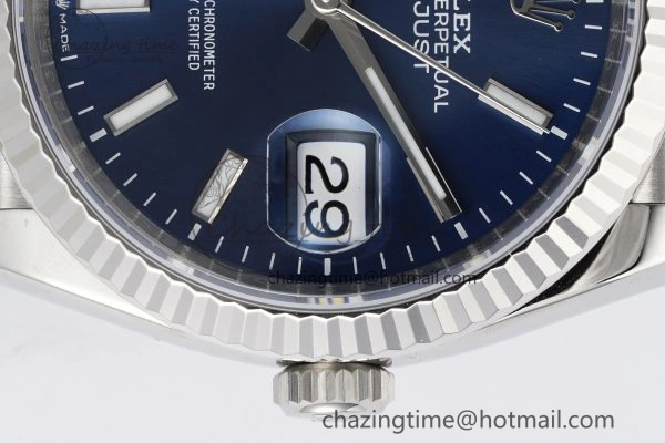 QuickDry DateJust 36 SS 116234 VSF 1:1 Best Edition 904L Steel Blue Stick Dial on Jubilee Bracelet VS 2091