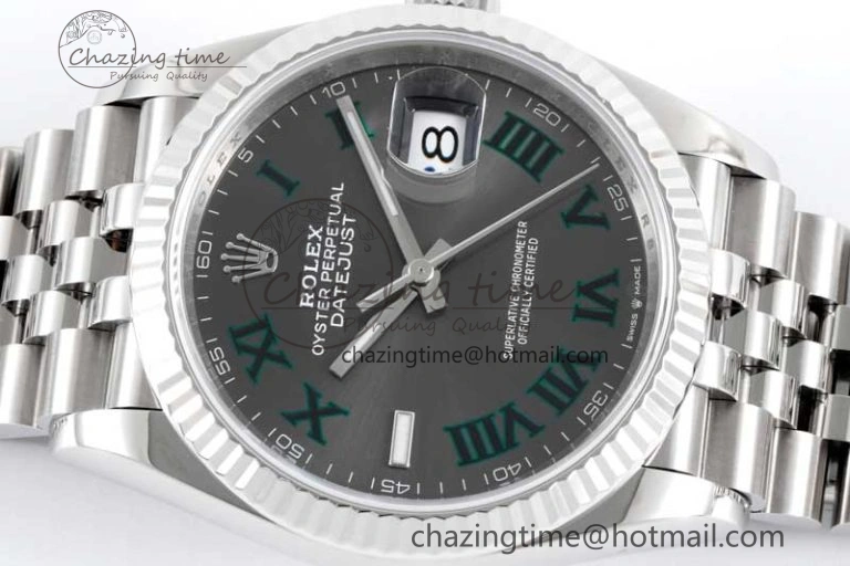 HighQuality DateJust 36 SS 116234 VSF 1:1 Best Edition 904L Steel Gray Green Roman Dial on Jubilee Bracelet VS 2027