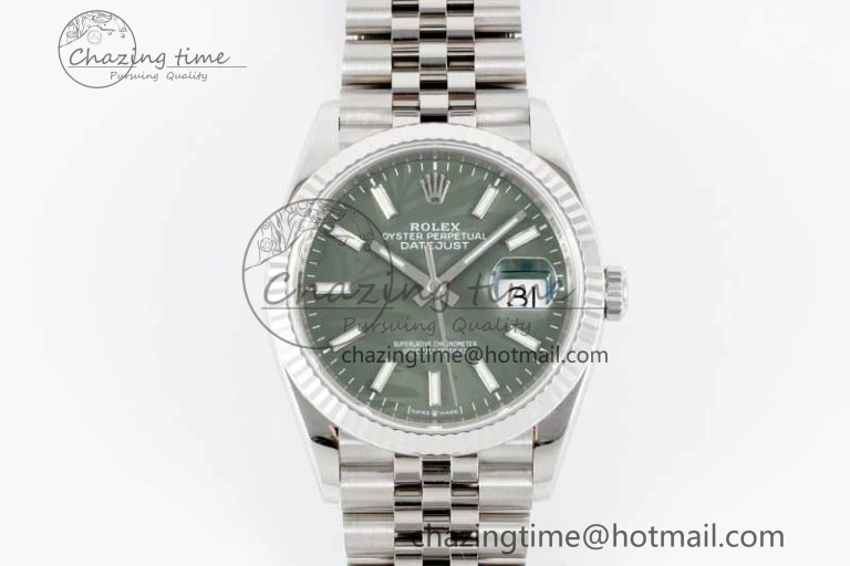 DateJust 36 SS 116234 VSF 1:1 Best Edition 904L Steel Green Leaf Dial on Jubilee Bracelet VS Flexible 10139