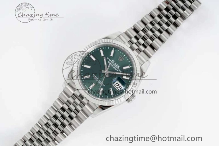 DateJust 36 SS 116234 VSF 1:1 Best Edition 904L Steel Green Sundust Dial on Jubilee Bracelet VS SmoothTexture 10142