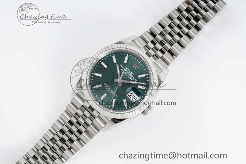 DateJust 36 SS 116234 VSF 1:1 Best Edition 904L Steel Green Sundust Dial on Jubilee Bracelet VS SmoothTexture 10142