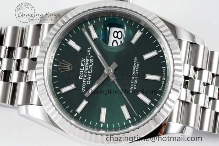 DateJust 36 SS 116234 VSF 1:1 Best Edition 904L Steel Green Sundust Dial on Jubilee Bracelet VS SmoothTexture 10142