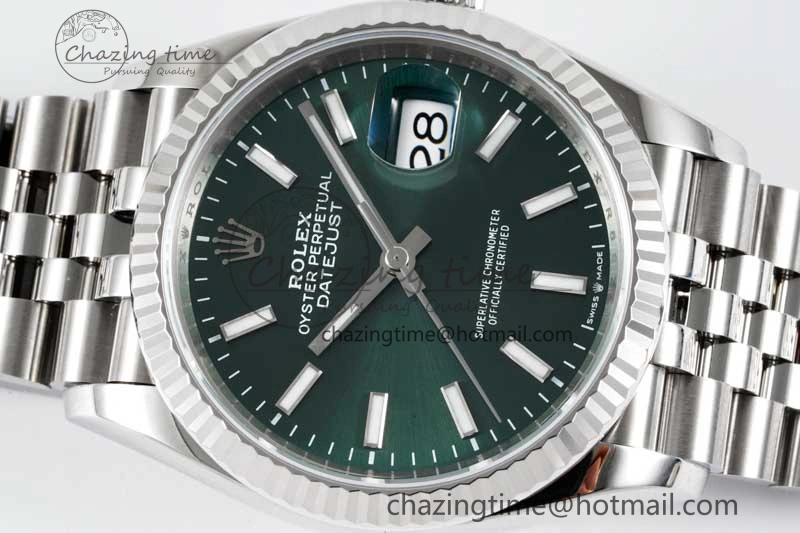 DateJust 36 SS 116234 VSF 1:1 Best Edition 904L Steel Green Sundust Dial on Jubilee Bracelet VS SmoothTexture 10142
