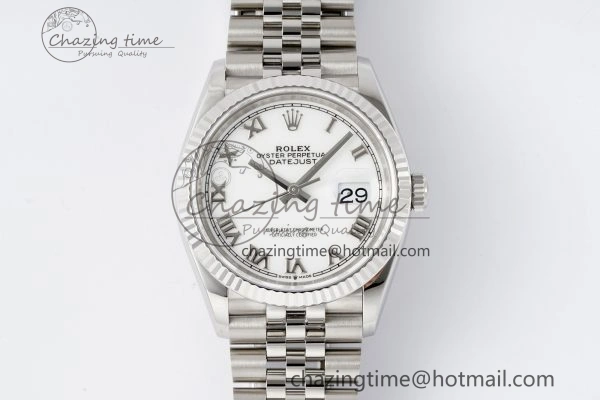 DateJust 36 SS 116234 VSF 1:1 Best Edition 904L Steel White Roman Dial on Jubilee Bracelet VS WaterResistant 10158