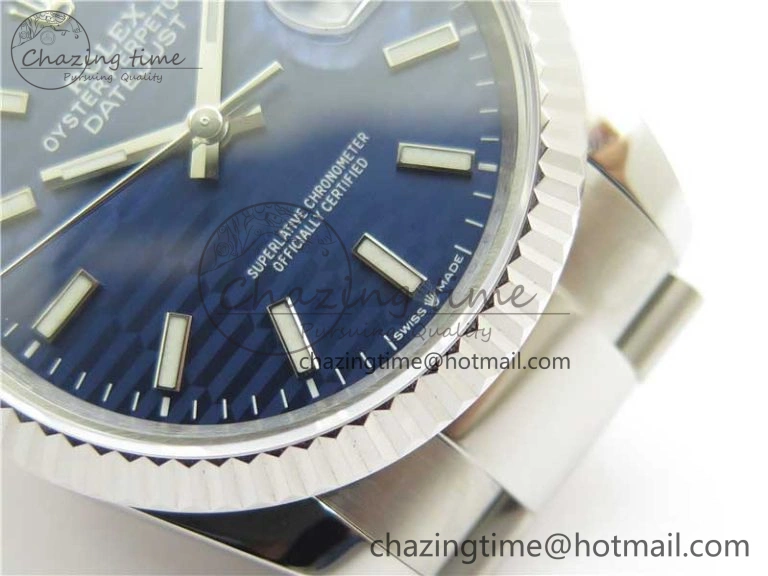 Minimalist DateJust 36 SS 126200 BP Maker 1:1 Best Edition Fluted Bezel Blue Dial on Oyster Bracelet 2538