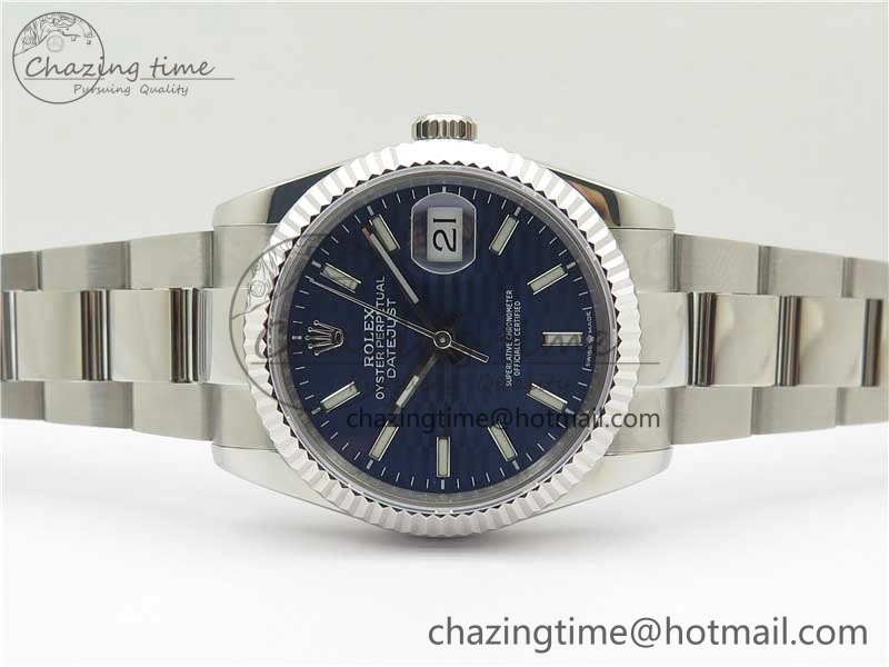 Minimalist DateJust 36 SS 126200 BP Maker 1:1 Best Edition Fluted Bezel Blue Dial on Oyster Bracelet 2538