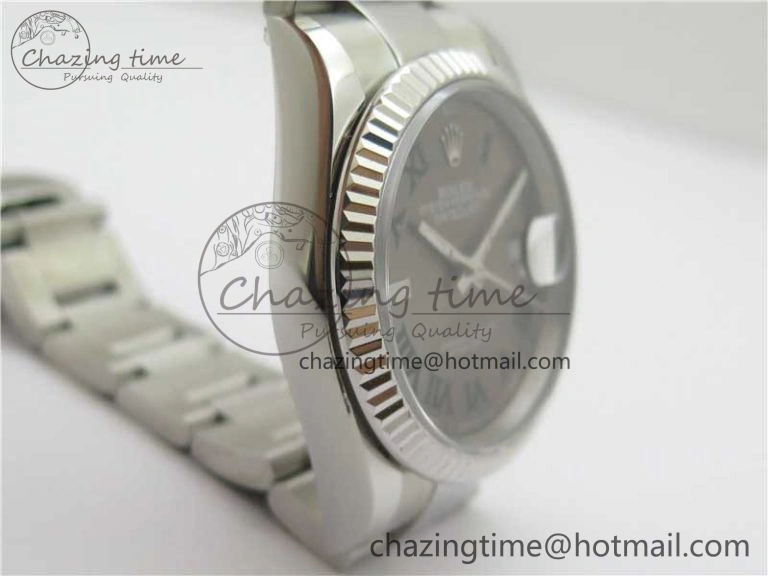 DateJust 36 SS 126200 BP Maker 1:1 Best Edition Fluted Bezel Gray Roman Dial on Oyster Bracelet Timeless 2536
