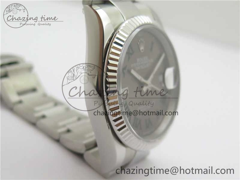 DateJust 36 SS 126200 BP Maker 1:1 Best Edition Fluted Bezel Gray Roman Dial on Oyster Bracelet Timeless 2536