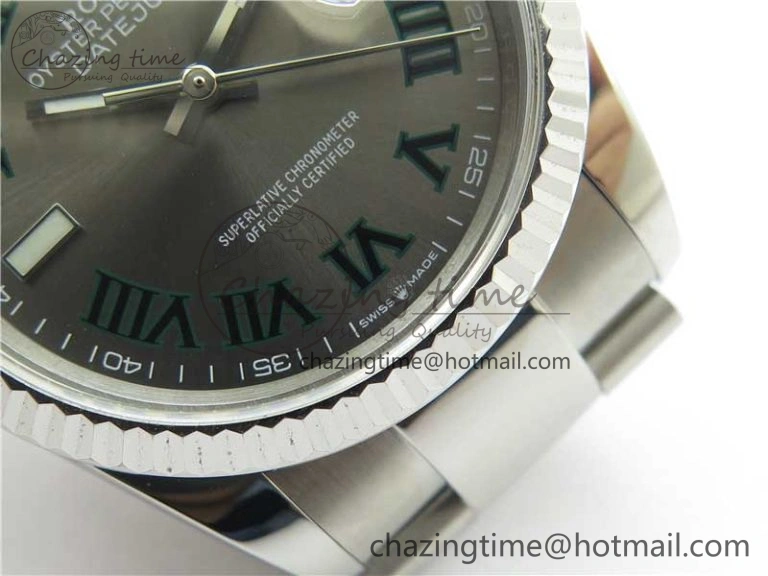 DateJust 36 SS 126200 BP Maker 1:1 Best Edition Fluted Bezel Gray Roman Dial on Oyster Bracelet Timeless 2536