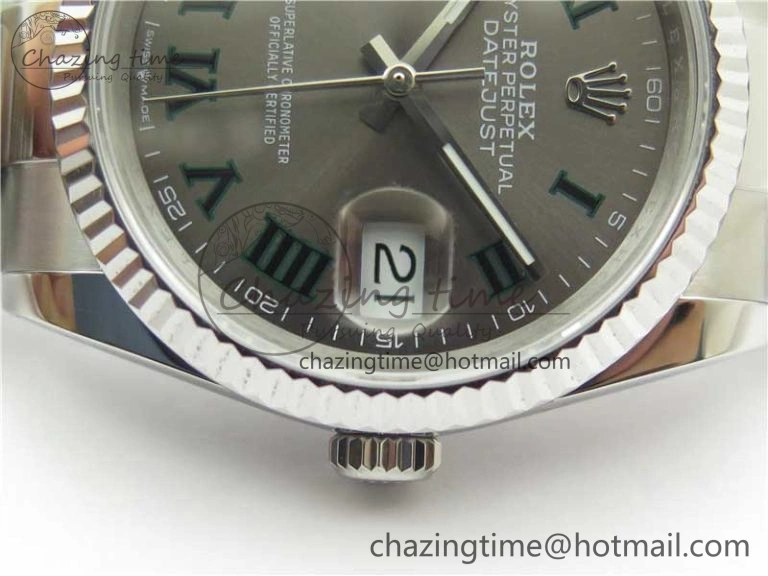 DateJust 36 SS 126200 BP Maker 1:1 Best Edition Fluted Bezel Gray Roman Dial on Oyster Bracelet Timeless 2536