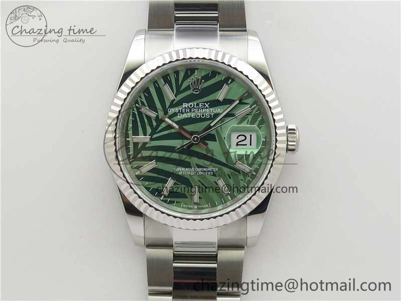 DateJust 36 SS 126200 BP Maker 1:1 Best Edition Fluted Bezel New Green Dial on Oyster Bracelet Versatile 2533