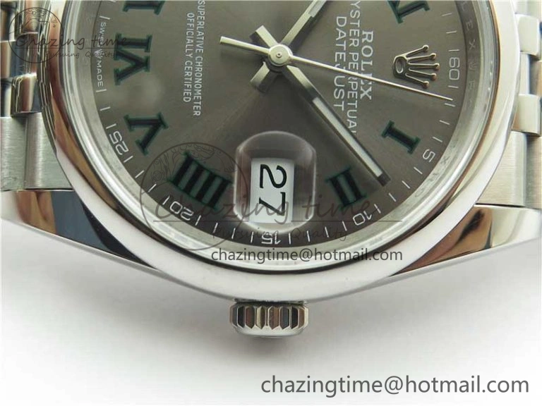 Vibrant DateJust 36 SS 126200 BP Maker 1:1 Best Edition Gray Roman Dial on Jubilee Bracelet 2530