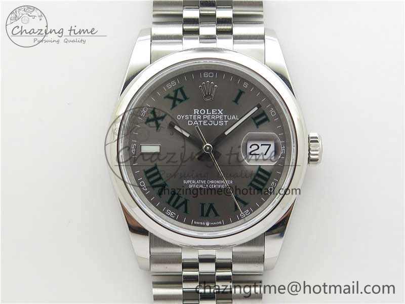 Vibrant DateJust 36 SS 126200 BP Maker 1:1 Best Edition Gray Roman Dial on Jubilee Bracelet 2530