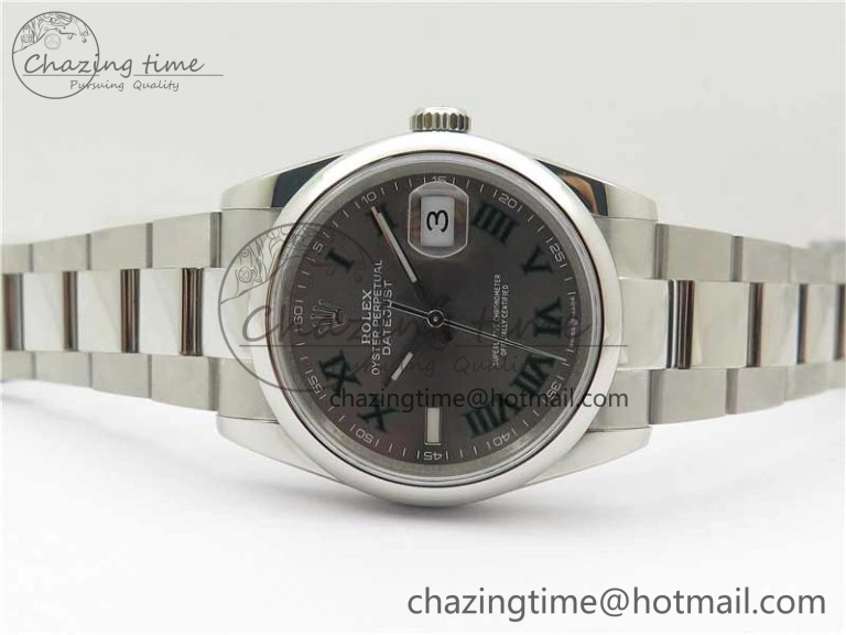 Classic DateJust 36 SS 126200 BP Maker 1:1 Best Edition Gray Roman Dial on Oyster Bracelet 2539