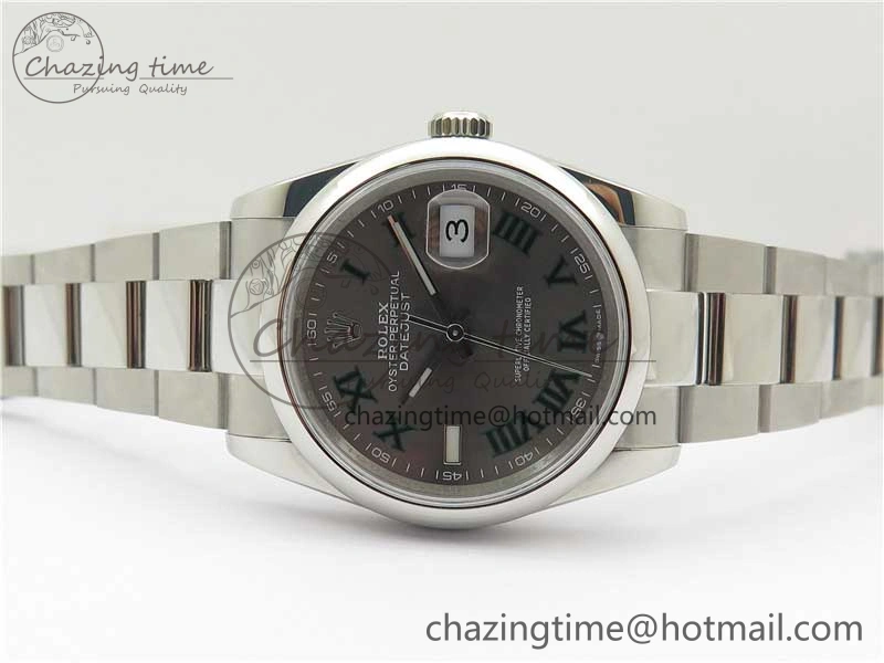Classic DateJust 36 SS 126200 BP Maker 1:1 Best Edition Gray Roman Dial on Oyster Bracelet 2539