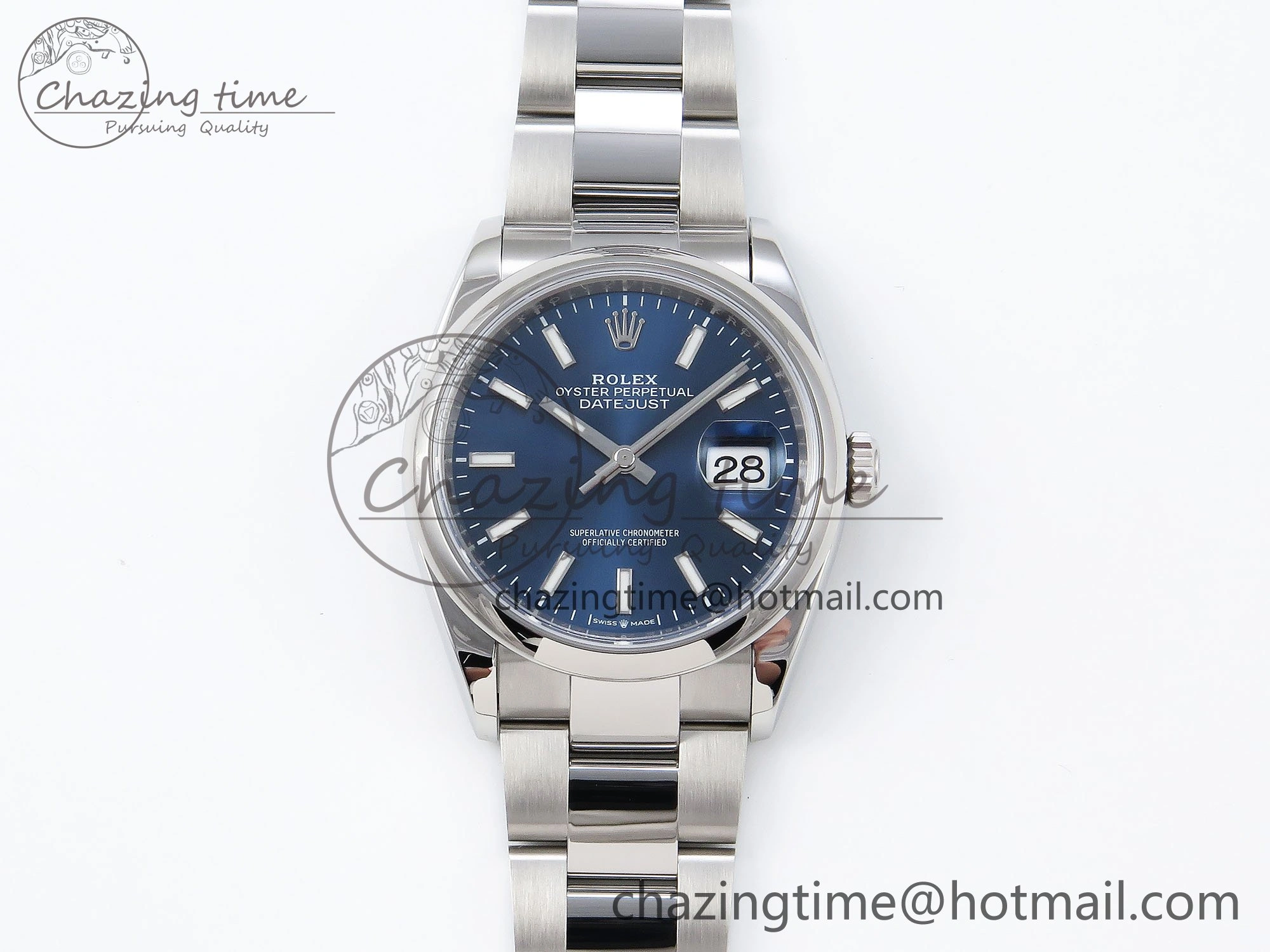 ZipUp DateJust 36 SS 126200 VSF 1:1 Best Edition 904L Steel Blue Dial on Oyster Bracelet VS 1676