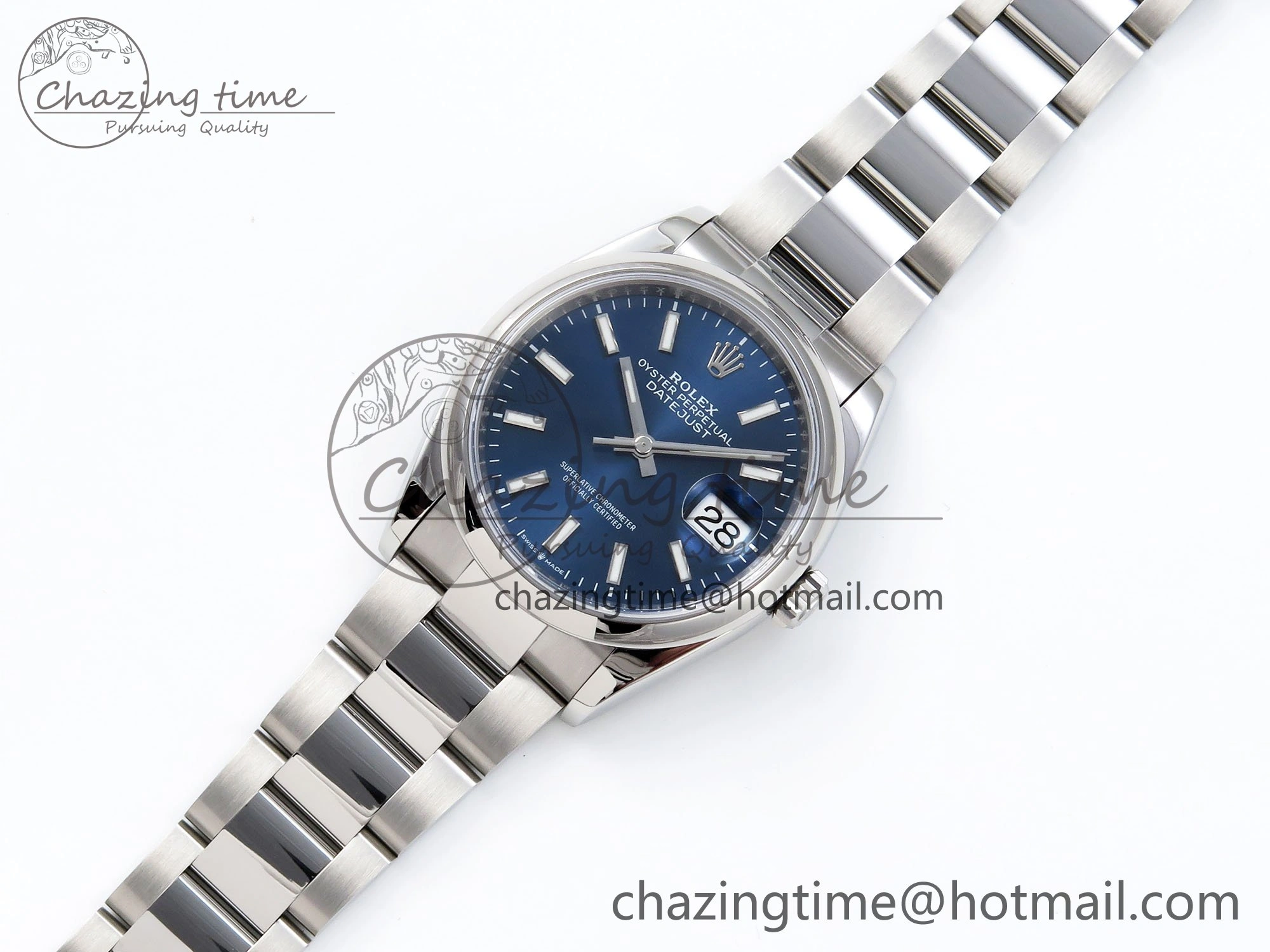 ZipUp DateJust 36 SS 126200 VSF 1:1 Best Edition 904L Steel Blue Dial on Oyster Bracelet VS 1676