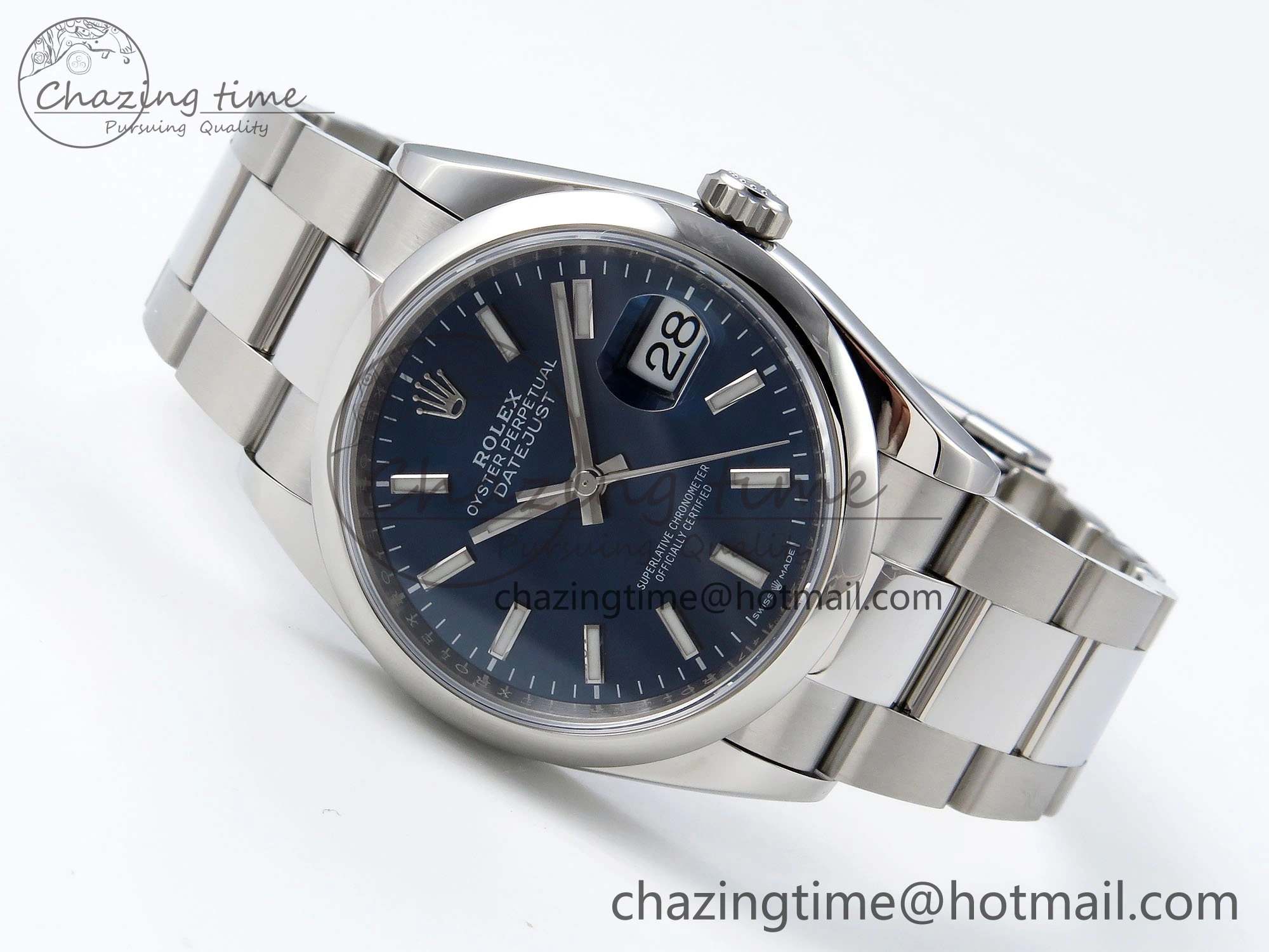 ZipUp DateJust 36 SS 126200 VSF 1:1 Best Edition 904L Steel Blue Dial on Oyster Bracelet VS 1676