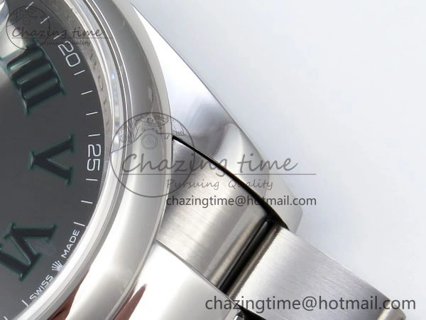 Upgraded DateJust 36 SS 126200 VSF 1:1 Best Edition 904L Steel Gray Dial Green Roman on Oyster Bracelet VS 1677