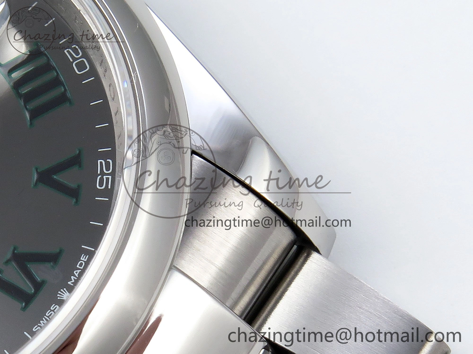 Upgraded DateJust 36 SS 126200 VSF 1:1 Best Edition 904L Steel Gray Dial Green Roman on Oyster Bracelet VS 1677