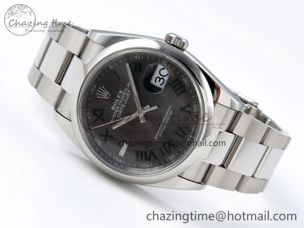 Upgraded DateJust 36 SS 126200 VSF 1:1 Best Edition 904L Steel Gray Dial Green Roman on Oyster Bracelet VS 1677