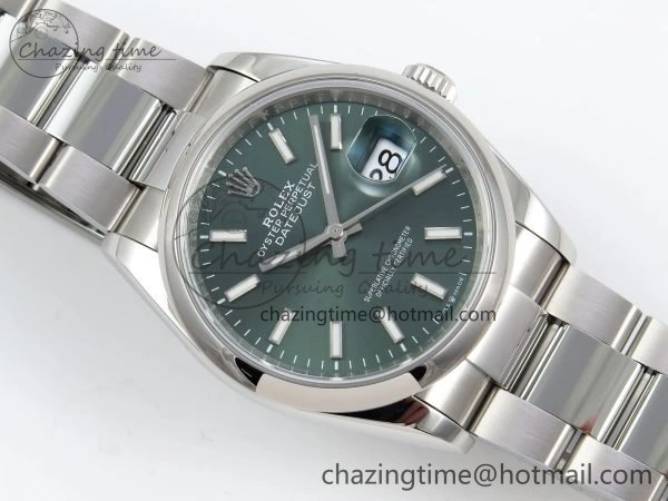 Comfortable DateJust 36 SS 126200 VSF 1:1 Best Edition 904L Steel Green Dial on Oyster Bracelet VS 1569