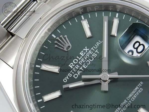Comfortable DateJust 36 SS 126200 VSF 1:1 Best Edition 904L Steel Green Dial on Oyster Bracelet VS 1569