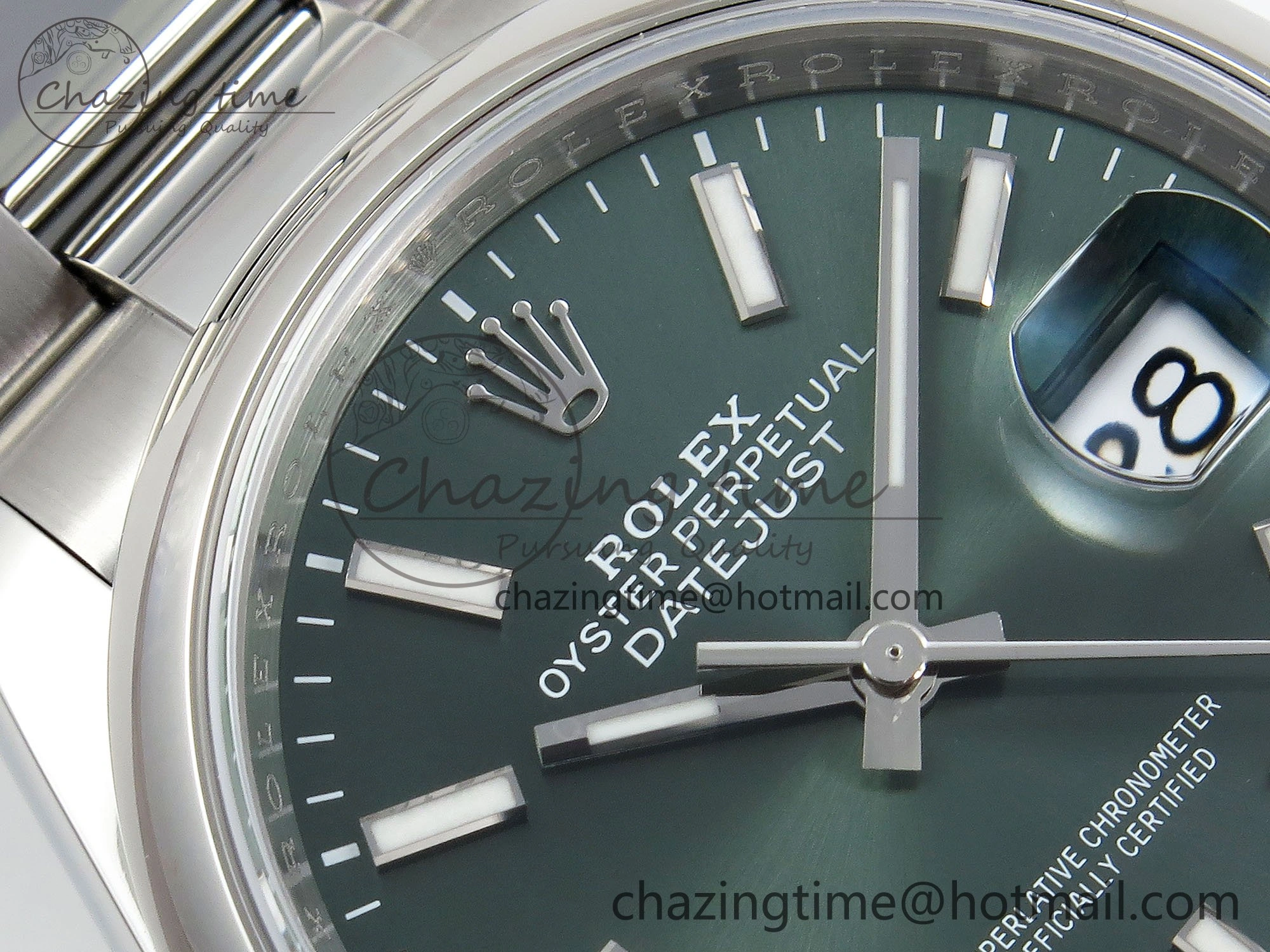 Comfortable DateJust 36 SS 126200 VSF 1:1 Best Edition 904L Steel Green Dial on Oyster Bracelet VS 1569