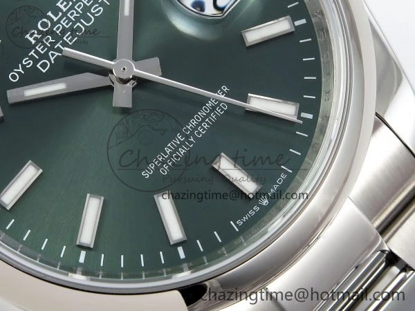 Comfortable DateJust 36 SS 126200 VSF 1:1 Best Edition 904L Steel Green Dial on Oyster Bracelet VS 1569