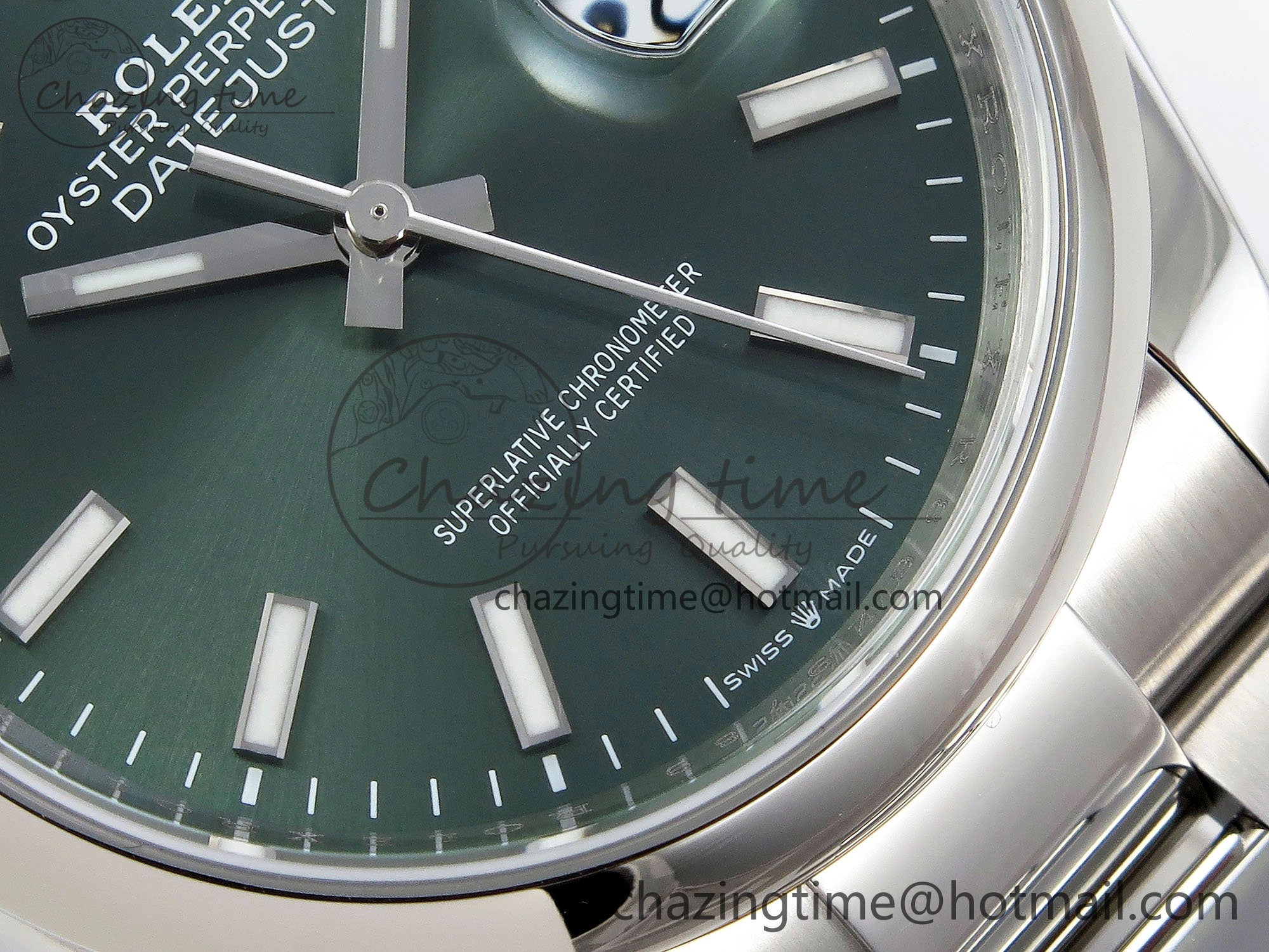 Comfortable DateJust 36 SS 126200 VSF 1:1 Best Edition 904L Steel Green Dial on Oyster Bracelet VS 1569