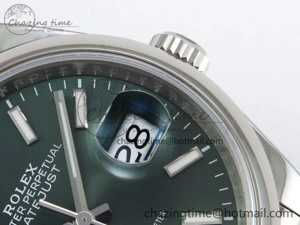 Comfortable DateJust 36 SS 126200 VSF 1:1 Best Edition 904L Steel Green Dial on Oyster Bracelet VS 1569