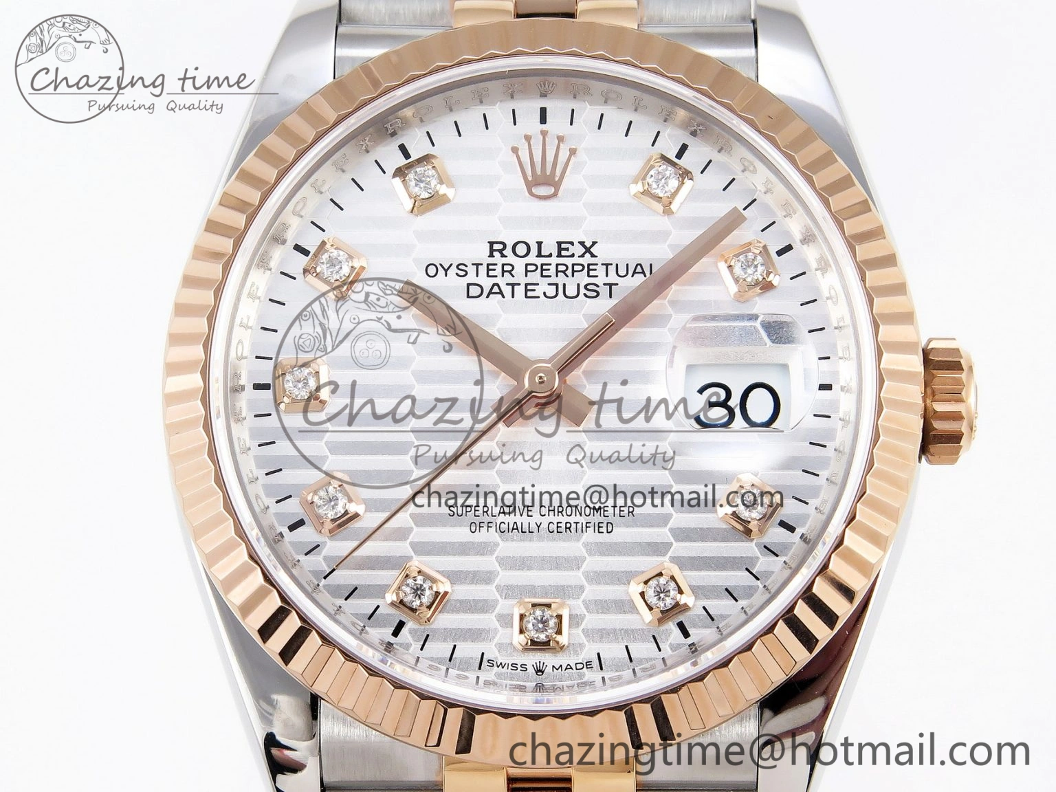 SmartChoice DateJust 36 SS 126231 VSF 1:1 Best Edition 904L Steel Silver Textured Diamonds Dial on Jubilee Bracelet VS 10133