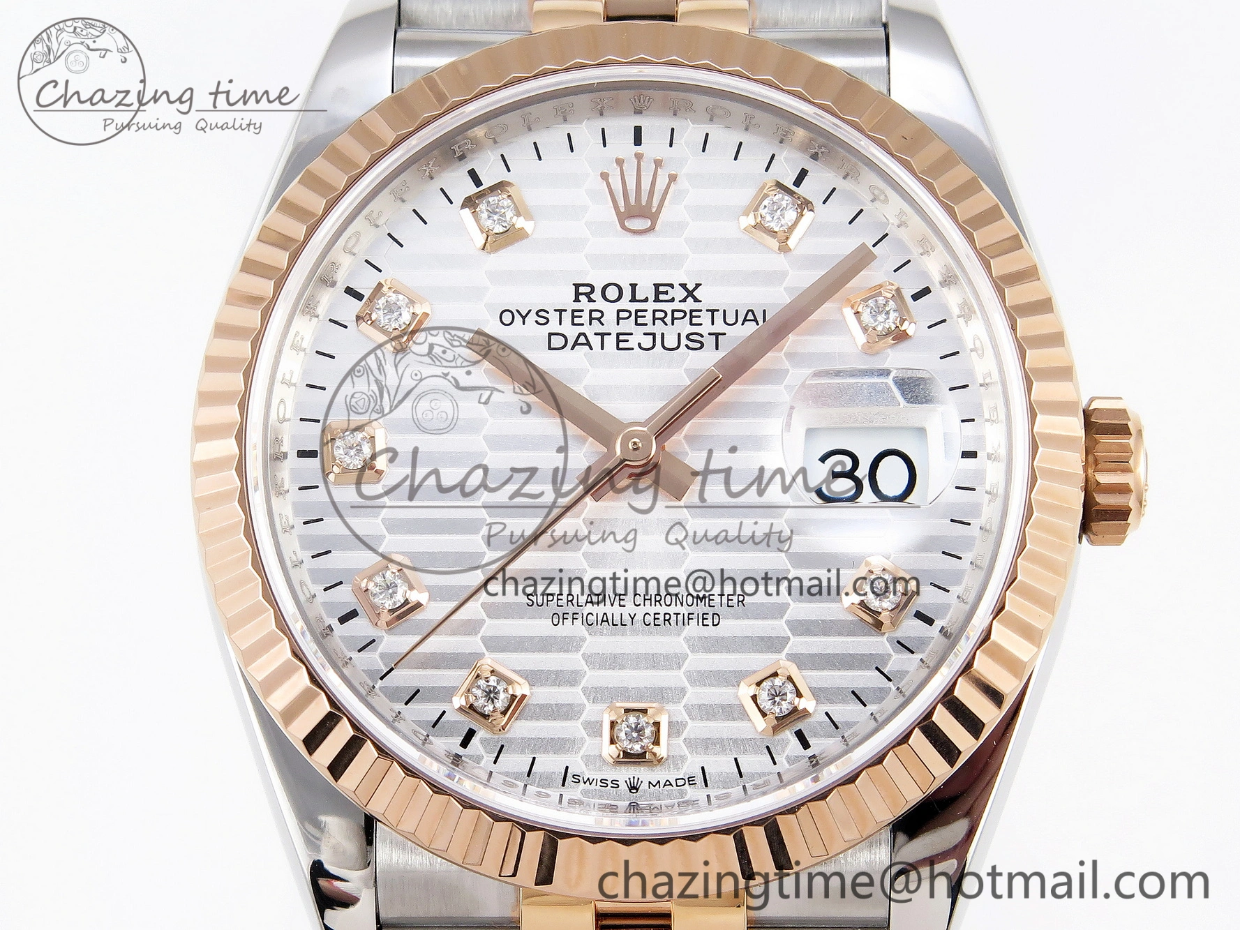 SmartChoice DateJust 36 SS 126231 VSF 1:1 Best Edition 904L Steel Silver Textured Diamonds Dial on Jubilee Bracelet VS 10133