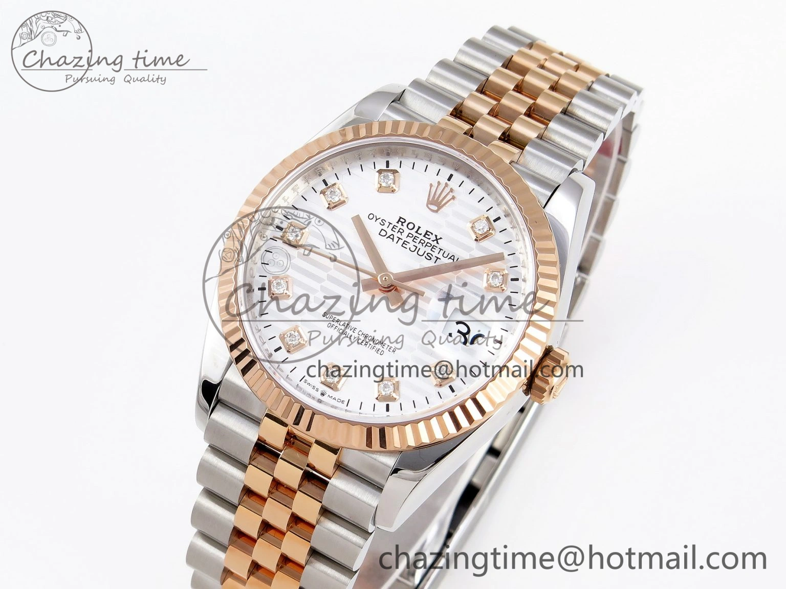 SmartChoice DateJust 36 SS 126231 VSF 1:1 Best Edition 904L Steel Silver Textured Diamonds Dial on Jubilee Bracelet VS 10133