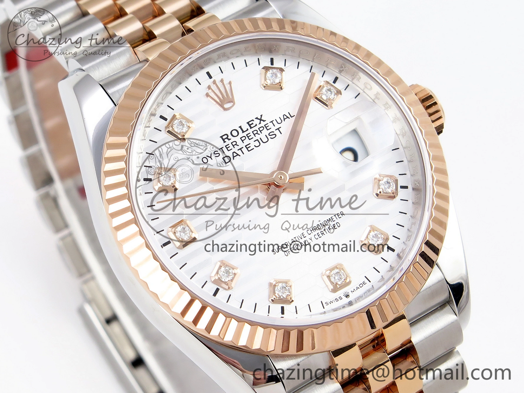 SmartChoice DateJust 36 SS 126231 VSF 1:1 Best Edition 904L Steel Silver Textured Diamonds Dial on Jubilee Bracelet VS 10133