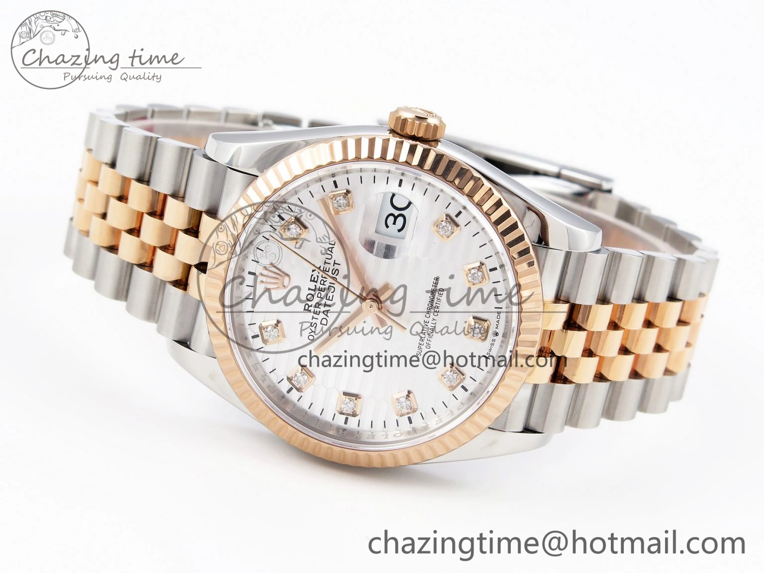 SmartChoice DateJust 36 SS 126231 VSF 1:1 Best Edition 904L Steel Silver Textured Diamonds Dial on Jubilee Bracelet VS 10133
