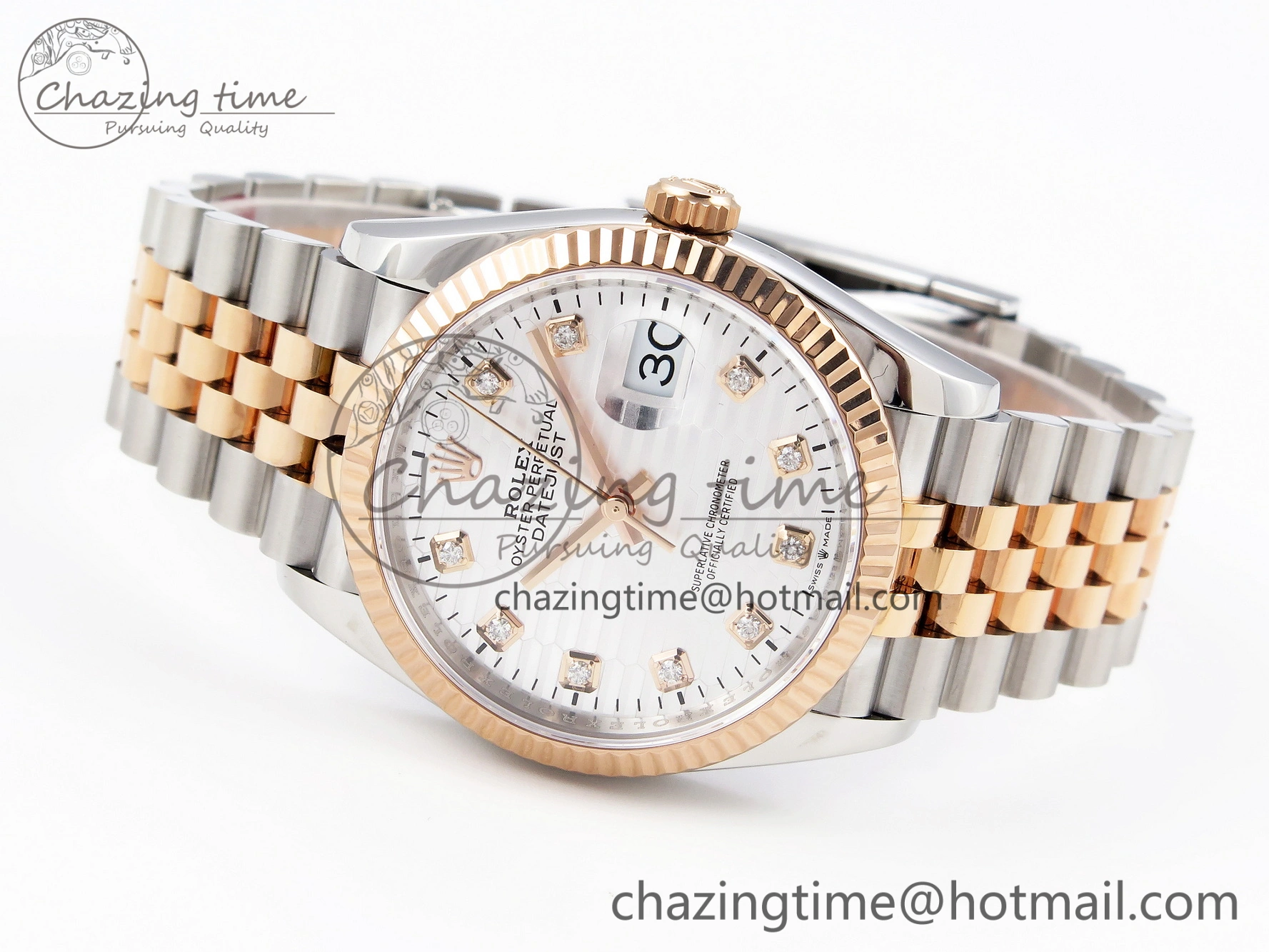 SmartChoice DateJust 36 SS 126231 VSF 1:1 Best Edition 904L Steel Silver Textured Diamonds Dial on Jubilee Bracelet VS 10133