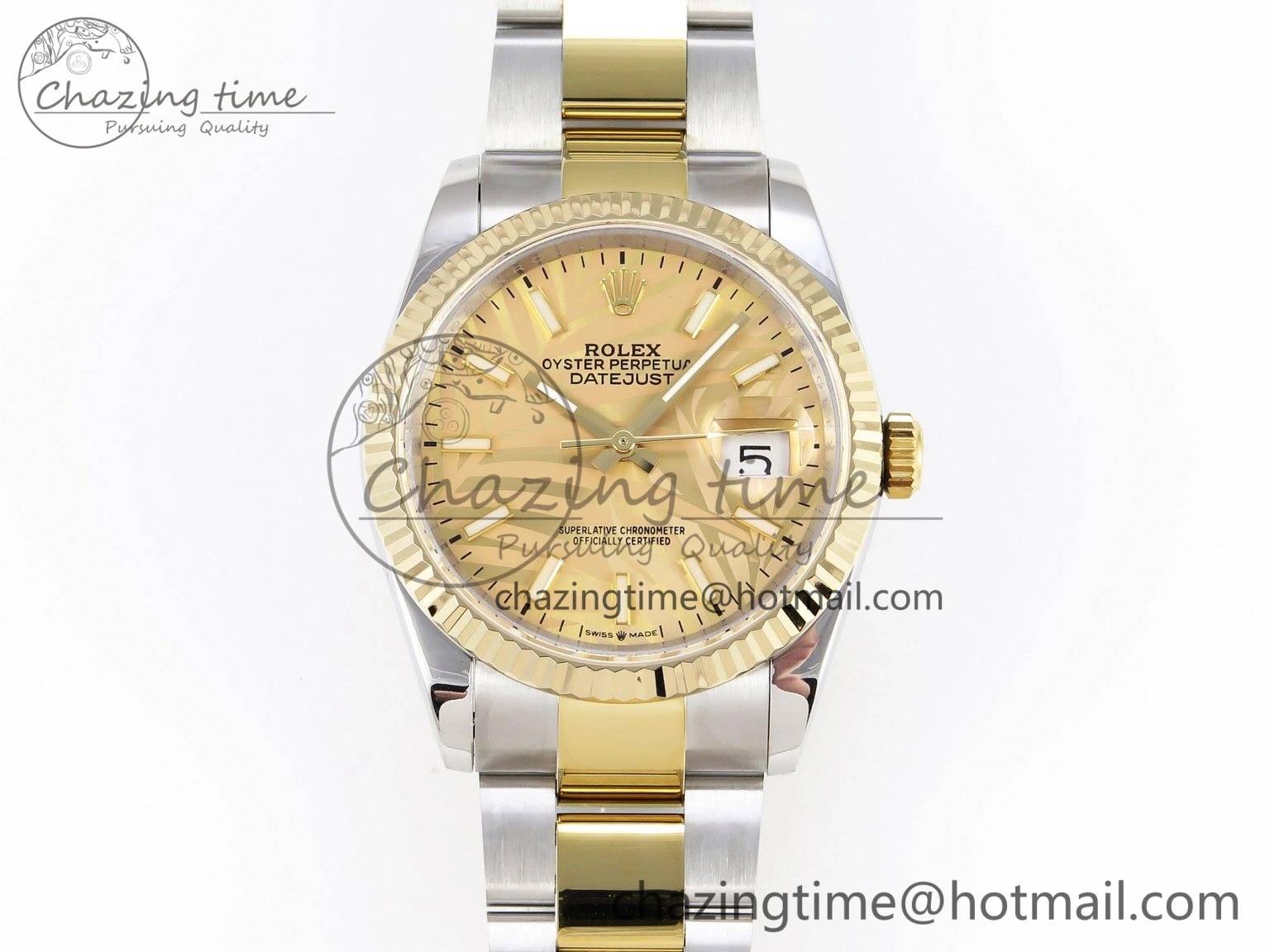 Neat DateJust 36 SS 126233 BP Maker 1:1 Best Edition YG Textured Dial on SS YG Oyster Bracelet A 1879