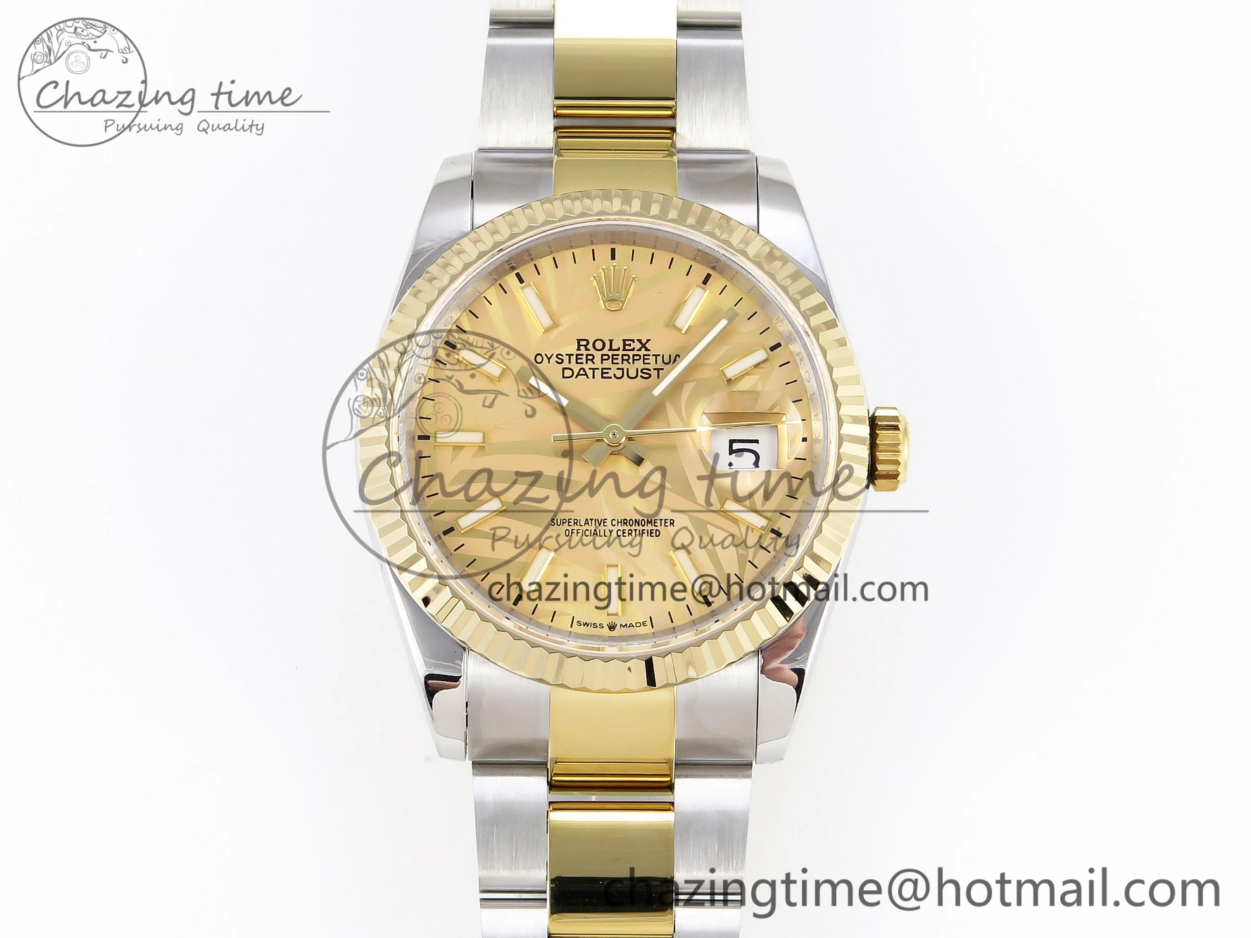 DateJust 36 SS 126233 BP Maker 1:1 Best Edition YG Textured Dial on SS YG Oyster Bracelet A SunProtective 10113