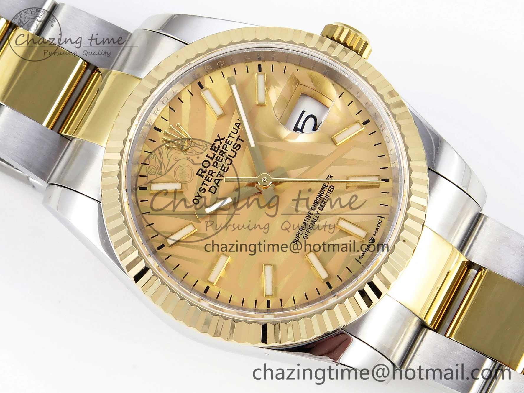 DateJust 36 SS 126233 BP Maker 1:1 Best Edition YG Textured Dial on SS YG Oyster Bracelet A SunProtective 10113