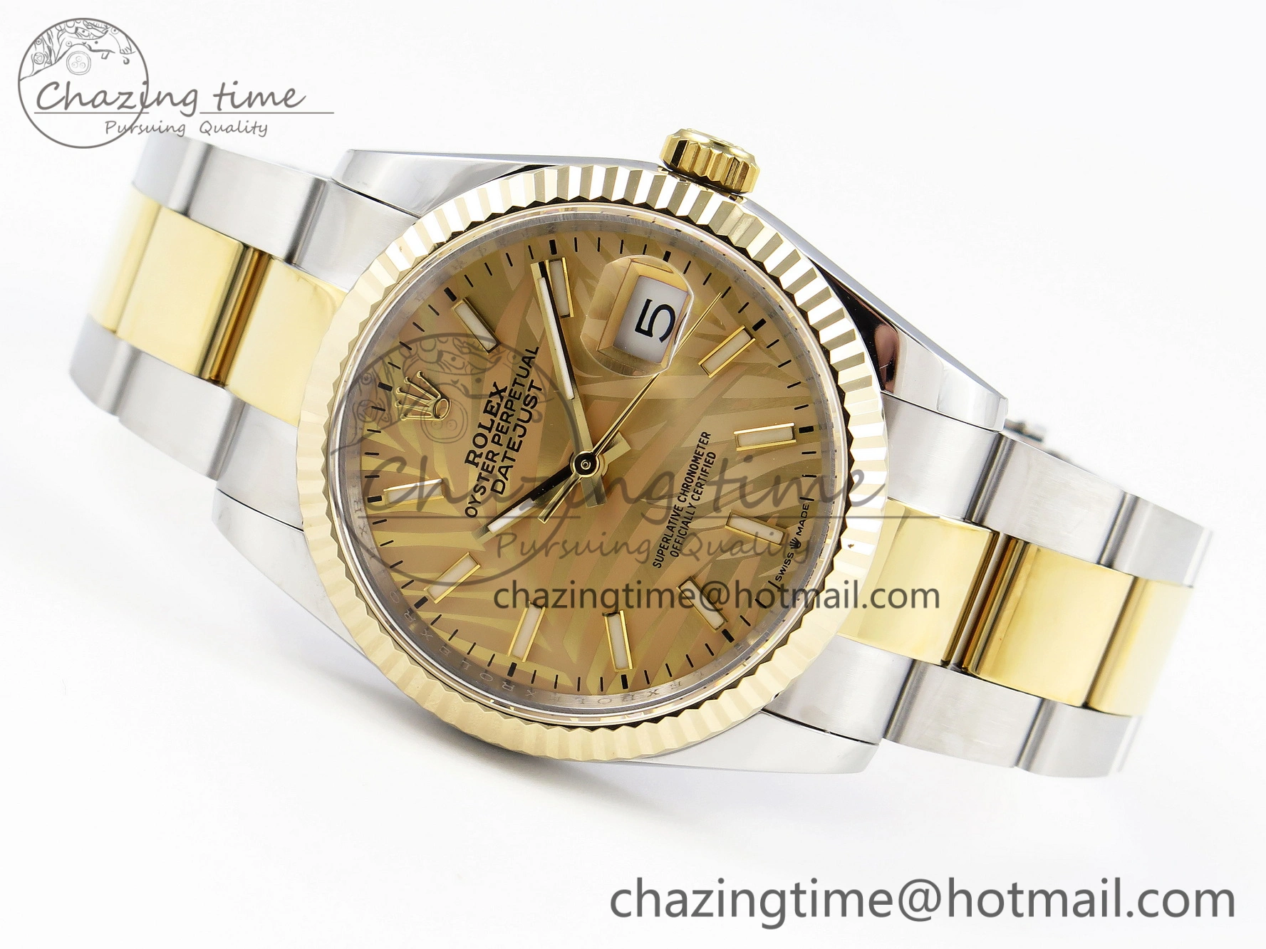 DateJust 36 SS 126233 BP Maker 1:1 Best Edition YG Textured Dial on SS YG Oyster Bracelet A SunProtective 10113