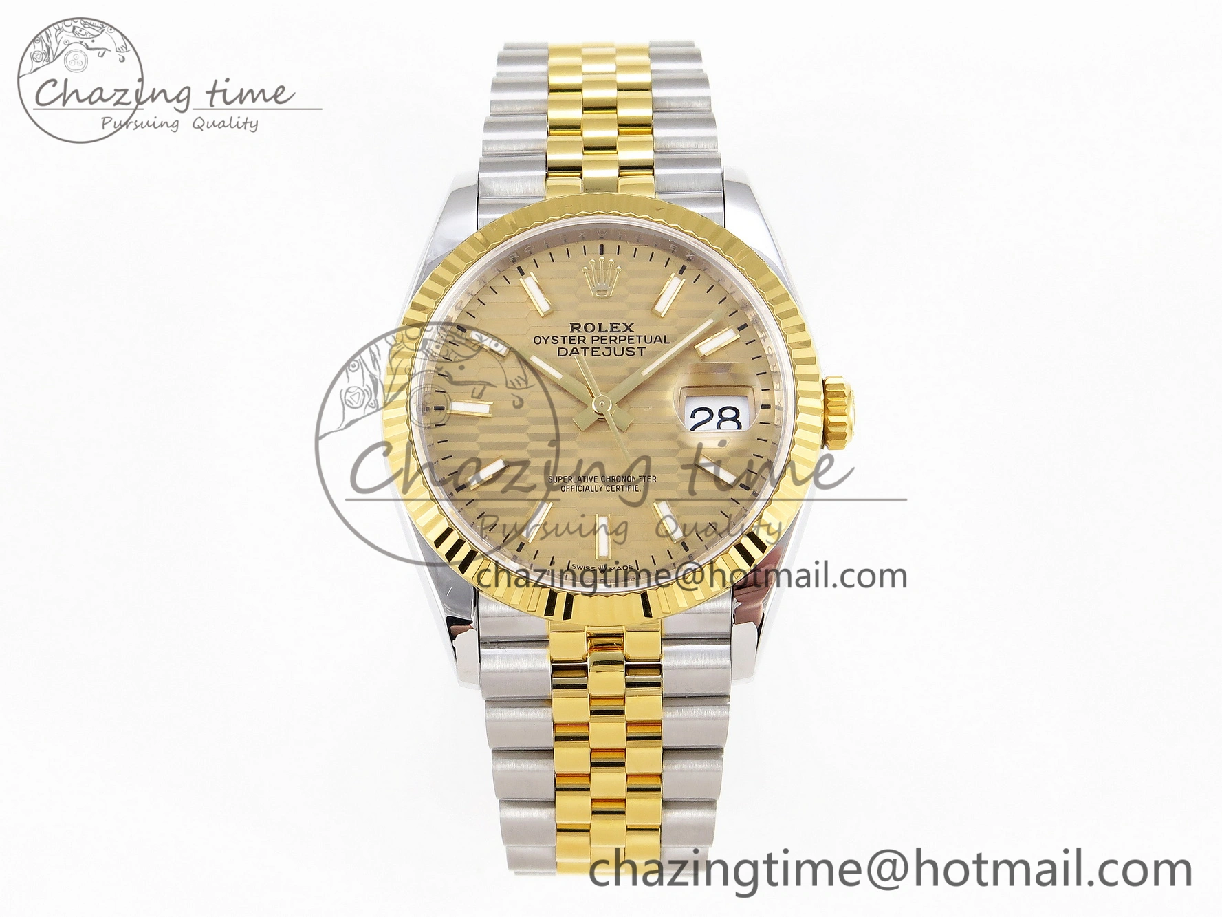 DateJust 36 SS 126233 VSF 1:1 Best Edition 904L Steel YG Textured Dial on Jubilee Bracelet VS SoftTouch 10130