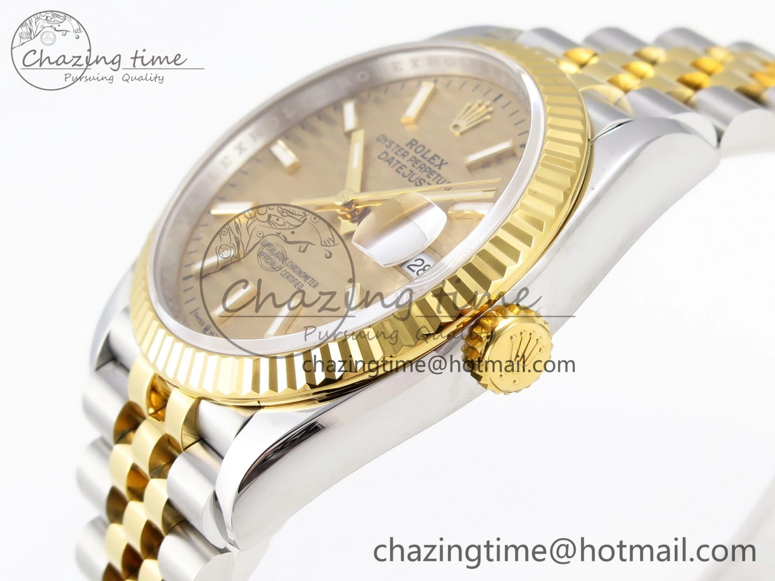 DateJust 36 SS 126233 VSF 1:1 Best Edition 904L Steel YG Textured Dial on Jubilee Bracelet VS SoftTouch 10130